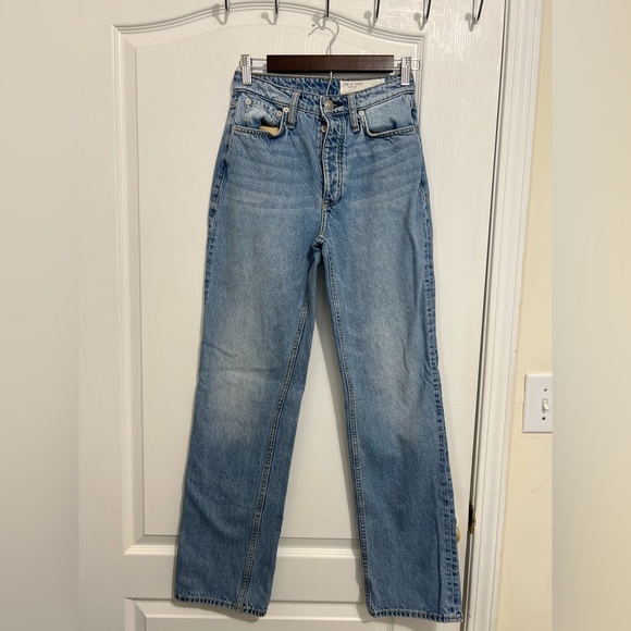 rag & bone Light Blue Straight Leg Jeans - Picture 2 of 15
